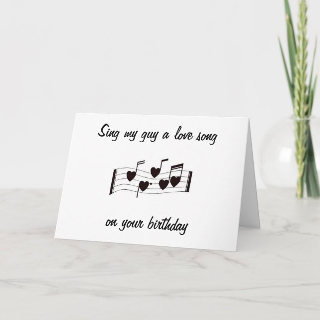 SING MY GUY A LOVE SONG-BIRTHDAY MUSICAL NOTES (Front)