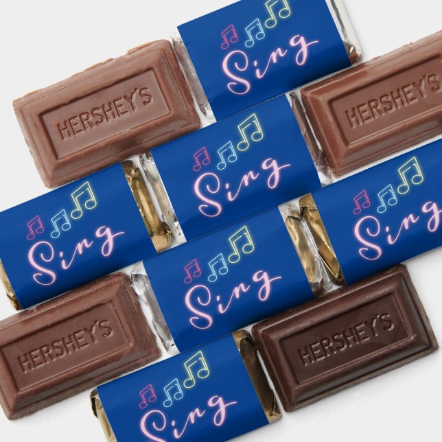 Sing Neon Music Notes on Blue Hershey's Miniatures (Assorted)