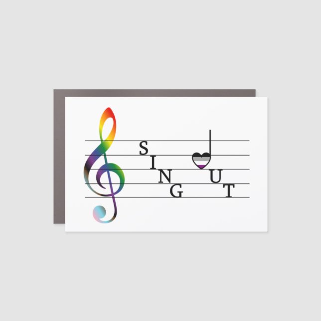 Sing Out Asexual Pride Car Magnet (Front)