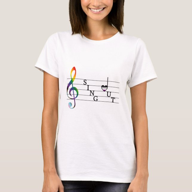 Sing Out Asexual Pride T-Shirt (Front)