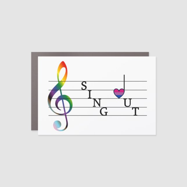 Sing Out Bisexual Pride Car Magnet (Front)