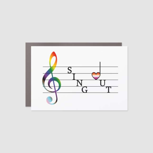 Sing Out Lesbian Pride Car Magnet (Front)