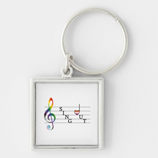Sing Out Lesbian Pride Keychain