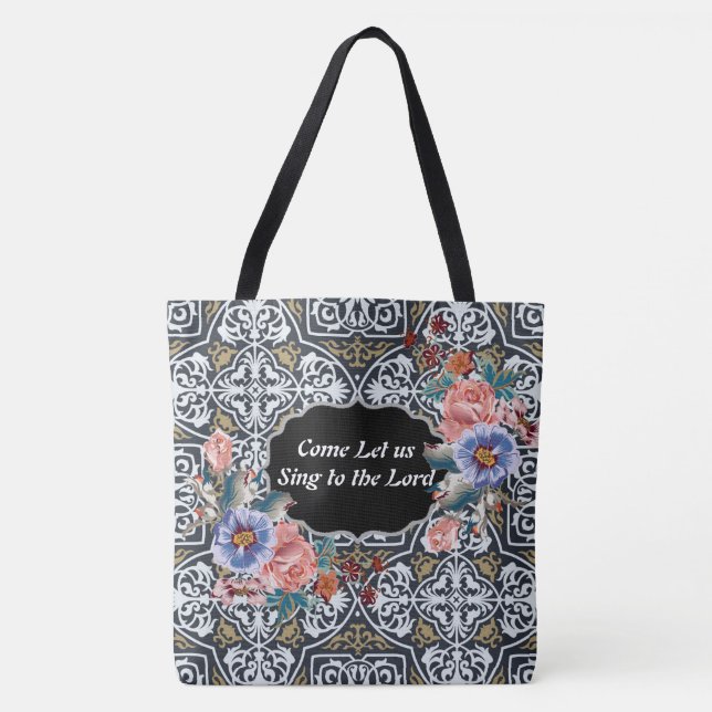Sing to the Lord  Psalm 95:1 Designer Aztec Tote Bag (Front)