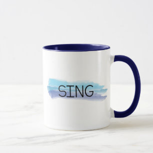 SING WATERCOLOR MUG for MUSIC TEACHERS