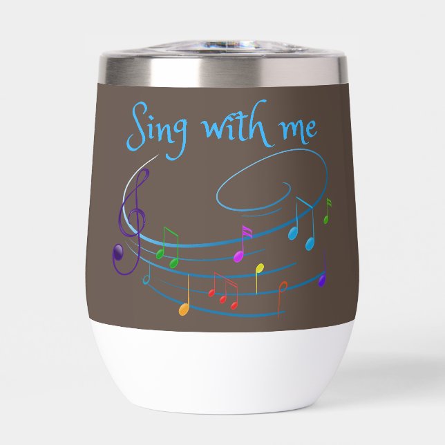sing with me thermal wine tumbler (Front)