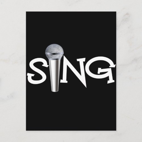 Sing with Microphone Postcard