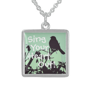 Sing Your Heart Out Bird Sterling Silver Necklace