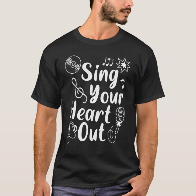Sing Your Heart Out Church Cameo Music In Your Hea T-Shirt (Front)