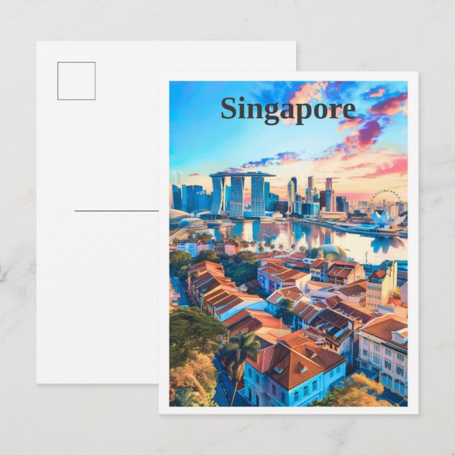 Singapore Art Vintage Travel  Postcard (Front/Back)