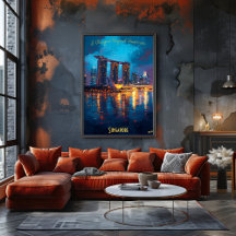 Singapore at Dusk - A Stunning Cityscape in Art