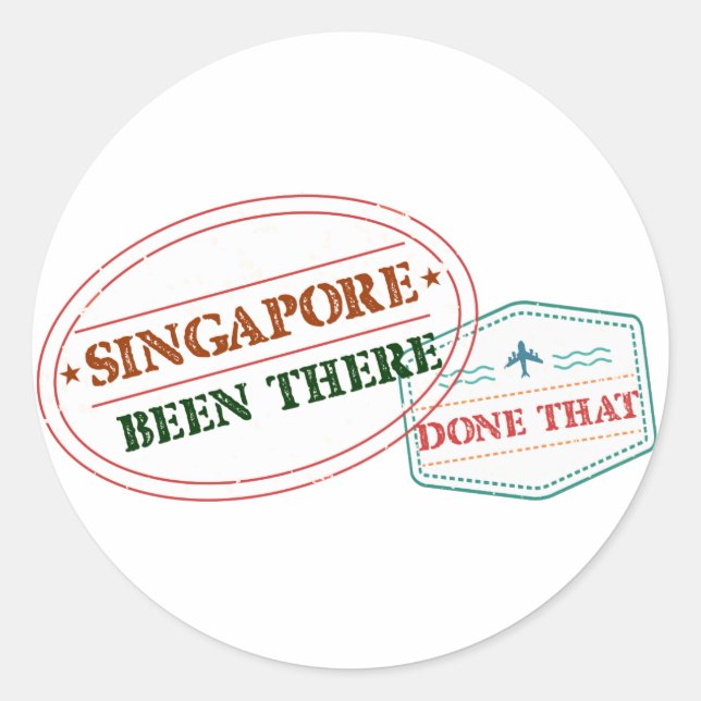 Singapore Been There Done That Classic Round Sticker (Front)