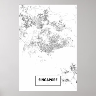 Singapore (black on white) poster