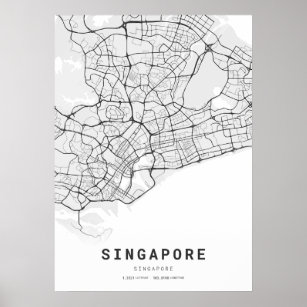 Singapore Cartography City Map Poster