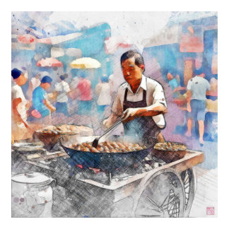 Singapore Chestnut Hawker - Large Archival Print