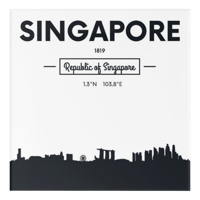 Singapore, China | City Coordinates Acrylic Print (Front)