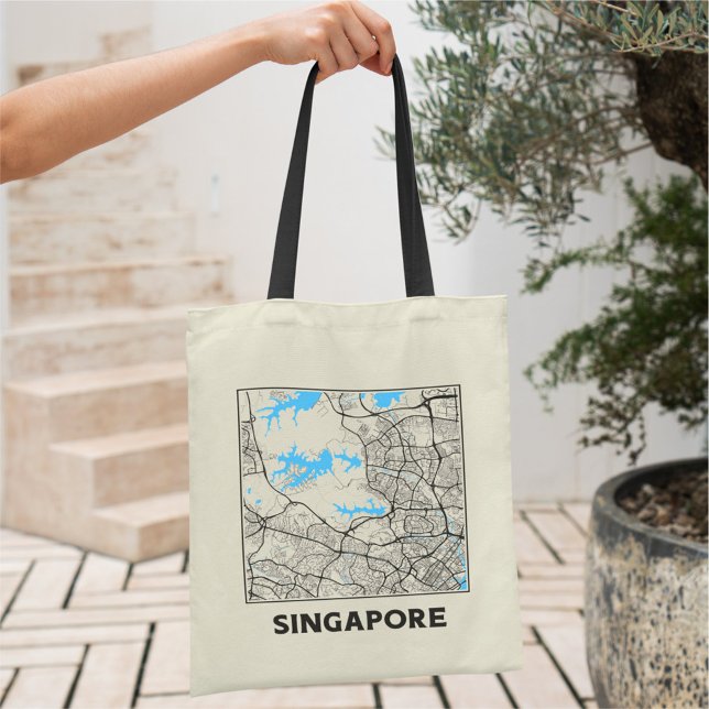 Singapore City Map Tote Bag (Creator Uploaded)
