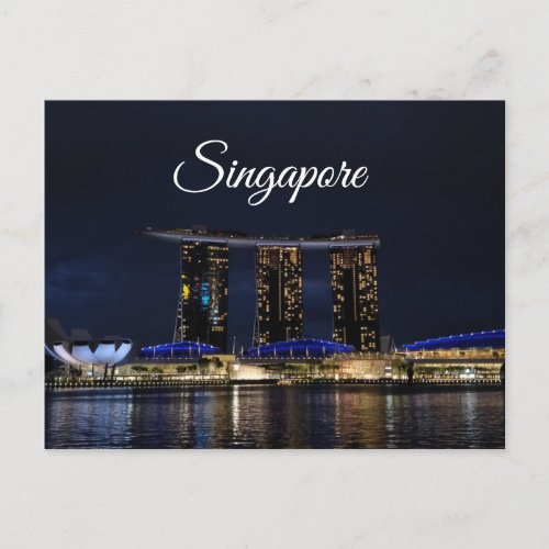 Singapore City Marina Bay Sands Travel Postcard