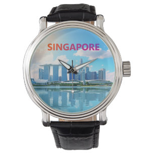 Singapore city retro Skyline Watch