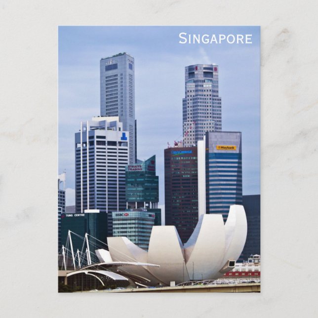 Singapore City Skyline ArtScience Museum Travel Postcard (Front)