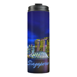 Singapore City Skyline At Night Thermal Tumbler