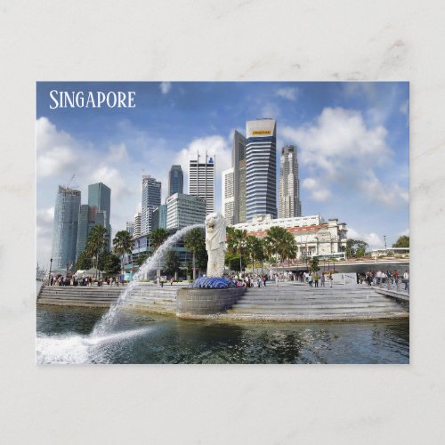 Singapore City Skyline Travel Photo Postcard