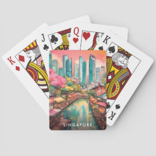 Singapore City View Colorful  Poker Cards