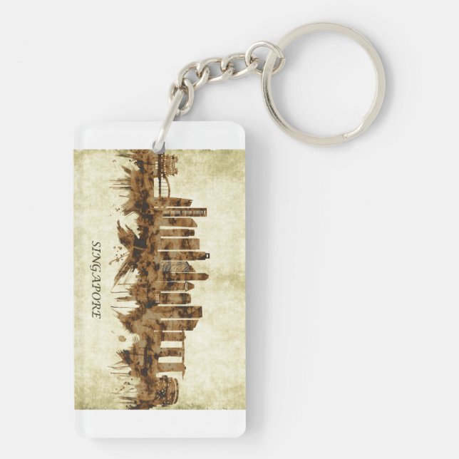 Singapore Cityscape Keychain (Back)