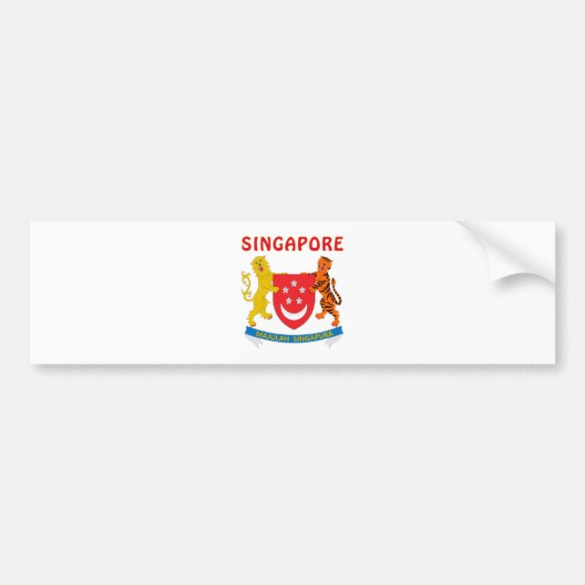 SINGAPORE Coat Of Arms Bumper Sticker (Front)