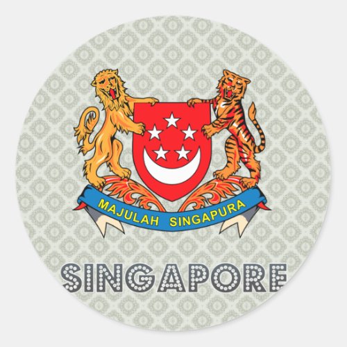 Singapore Coat of Arms Classic Round Sticker