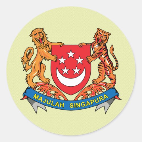 Singapore Coat of Arms detail Classic Round Sticker
