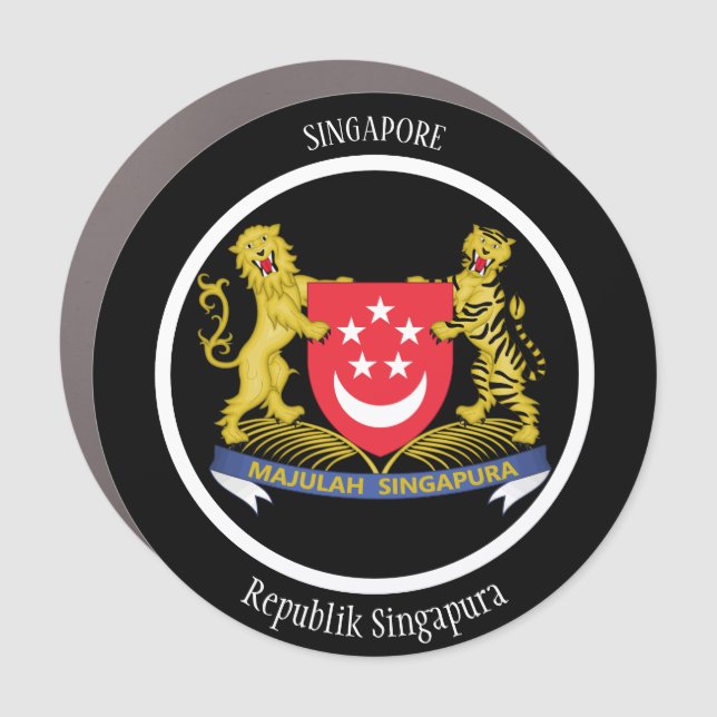 Singapore Coat of Arms Patriotic Car Magnet (Front)