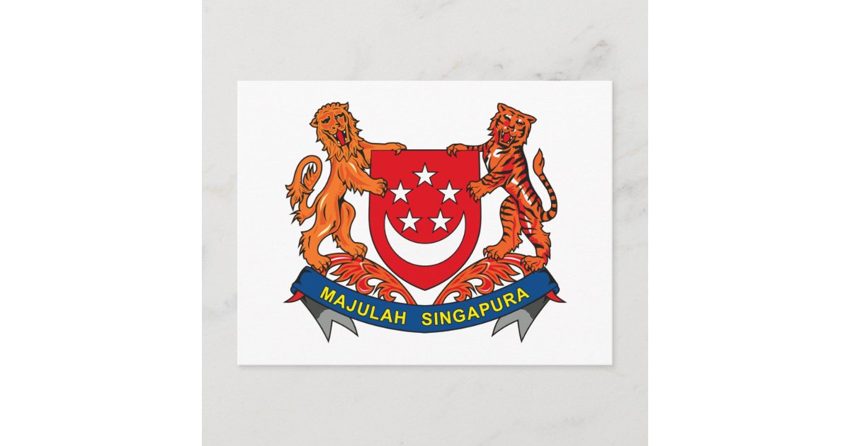 Singapore Coat of Arms Postcard Zazzle