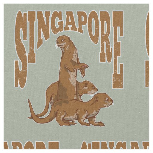 Singapore Cute Sea Otter family Fabric