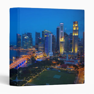 Singapore Downtown at Night 3 Ring Binder