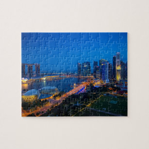 Singapore Downtown at Night Jigsaw Puzzle