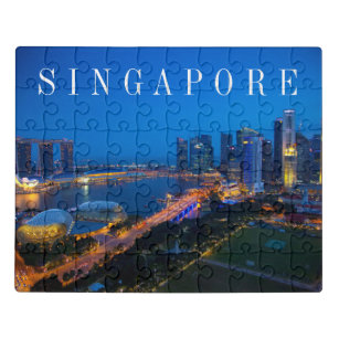 Singapore Downtown at Night Jigsaw Puzzle