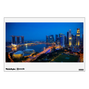 Singapore Downtown at Night Wall Decal