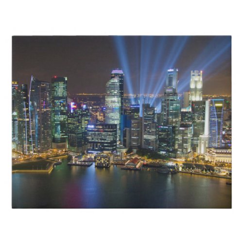 Singapore Downtown Lightshow Faux Canvas Print