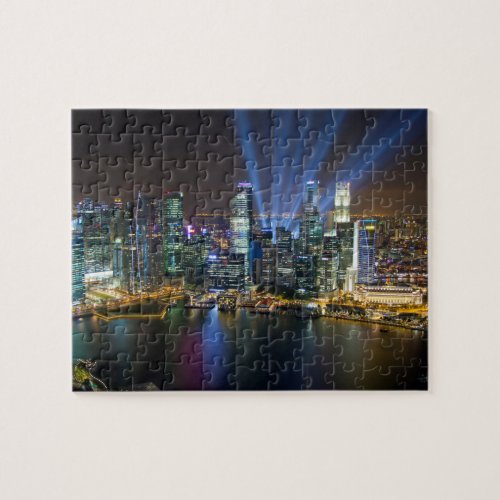 Singapore Downtown Lightshow Jigsaw Puzzle