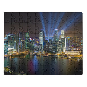 Singapore Downtown Lightshow Jigsaw Puzzle