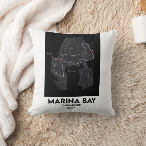 Singapore F1 circuit map  Throw Pillow