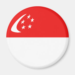 Singapore Fisheye Flag Magnet