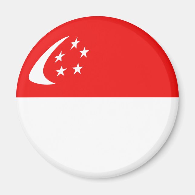 Singapore Fisheye Flag Magnet (Front)