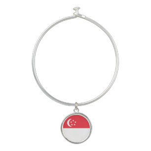 Singapore Flag Bangle Bracelet