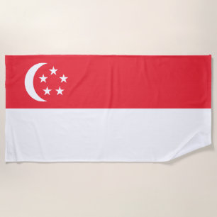 Singapore Flag Beach Towel