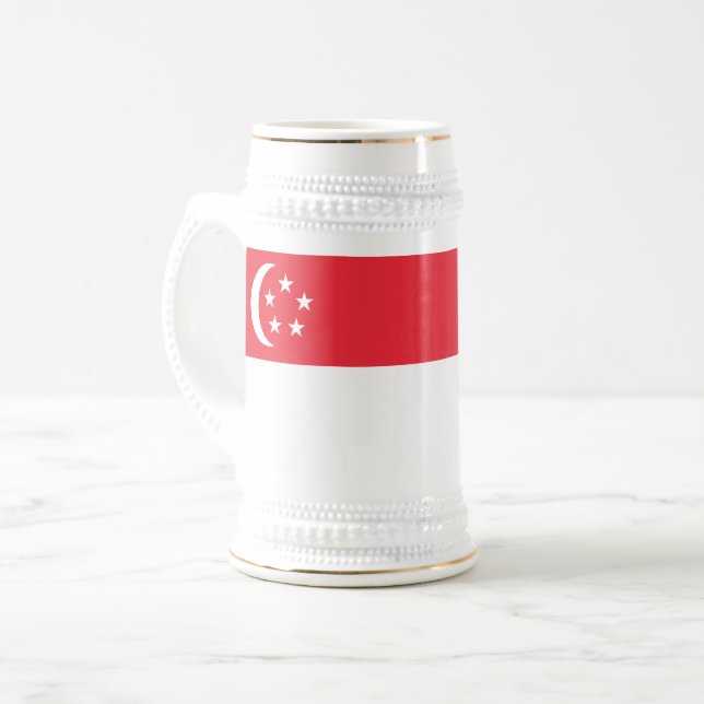 Singapore Flag Beer Stein (Front Left)