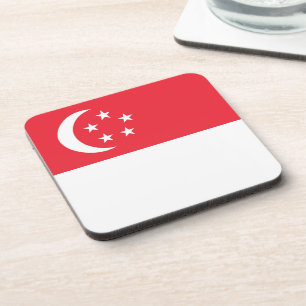 Singapore flag beverage coaster