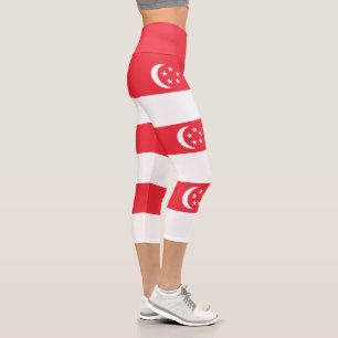 Singapore Flag Capri Leggings