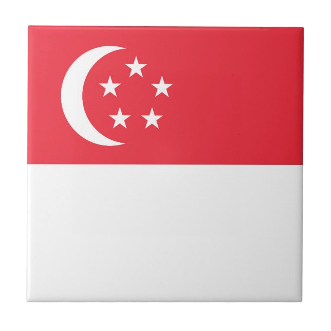 Singapore flag ceramic tile (Front)